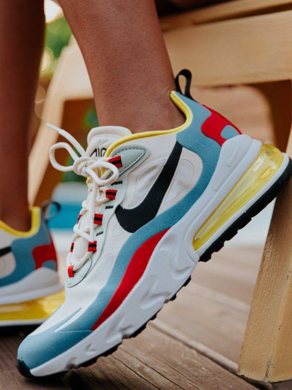 Nike Air Max 270 React Sneakers sz 8.5 in Bauhaus Light - RARE COLOR